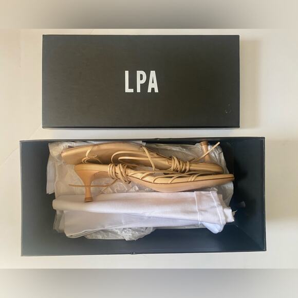 Revolve LPA Womens Size 9 Lucia Strappy Heel Nude Tan CLub Party Event Guest - Picture 8 of 9